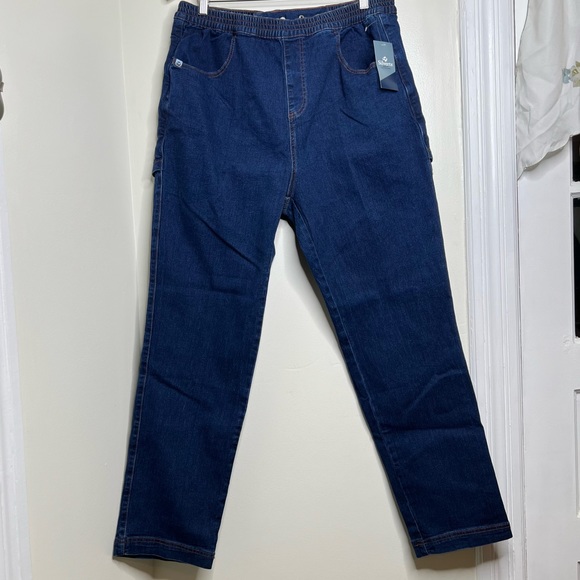 Silvert’s Open Back Adaptive Wheelchair Pull On Denim Jeans Pants Women’s Sz XL - Picture 2 of 16